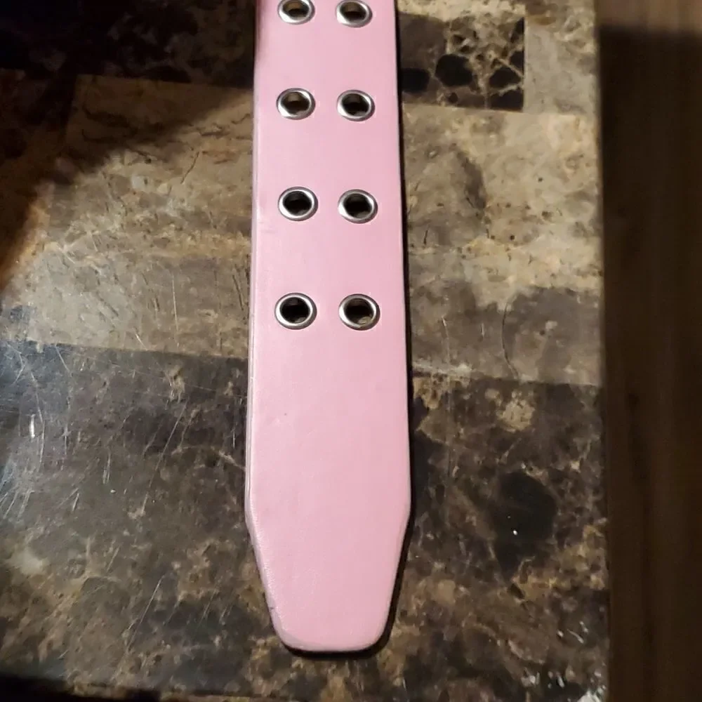 1.5 inch wide dark pink riveted belt